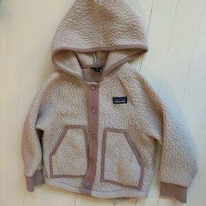 Toddler 2T Patagonia Mauve and Light Pink Hooded Sherpa Jacket